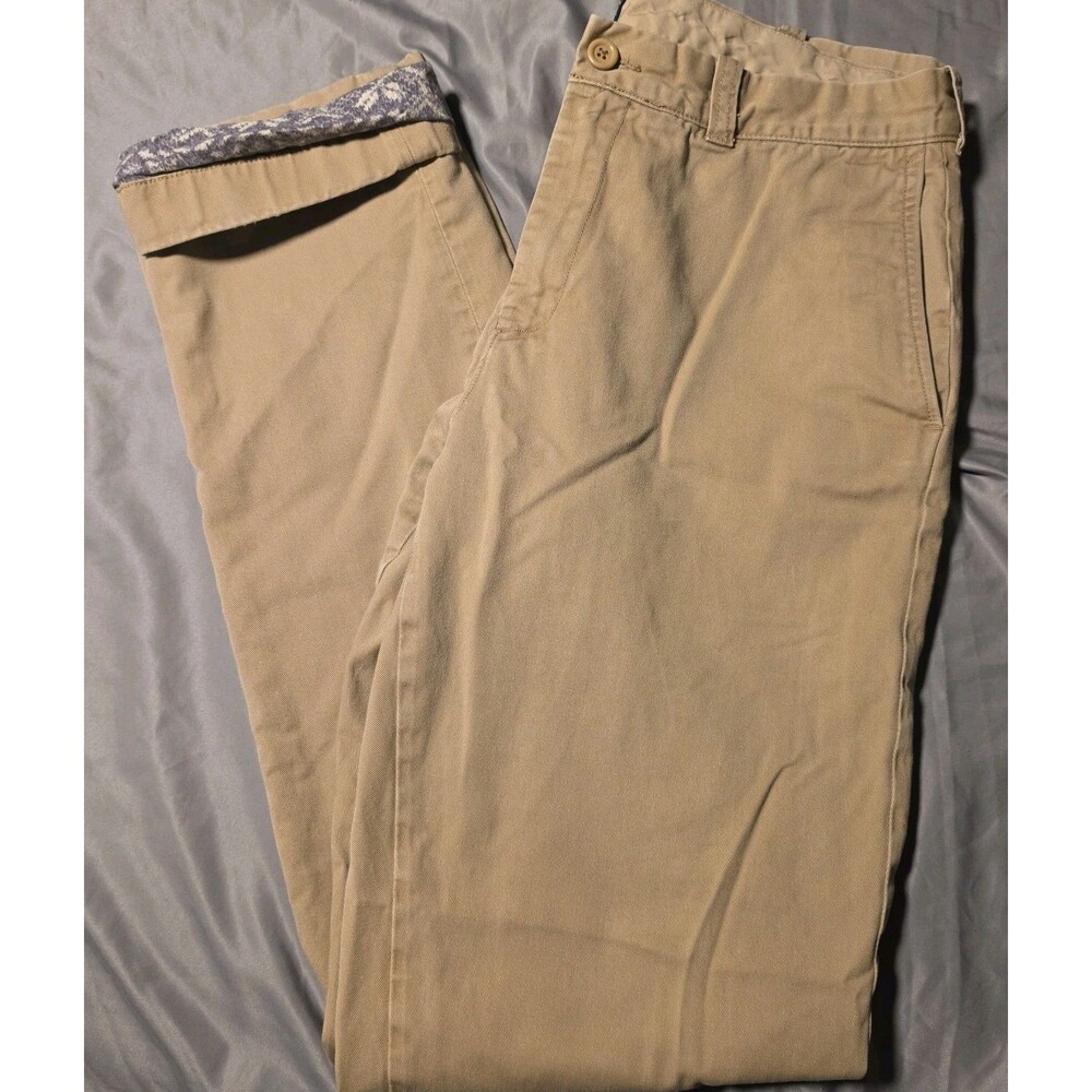 J.Crew The Sutton Pants Mens 34x34 Khaki Excellent Flannel Lined Chinos B3850